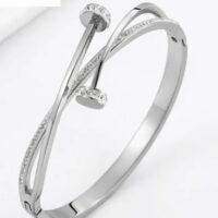 bracelet jonc en forme de clou or