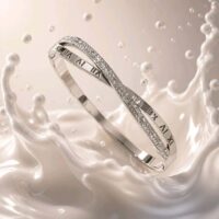 bracelet manchette en acier inoxydable arg