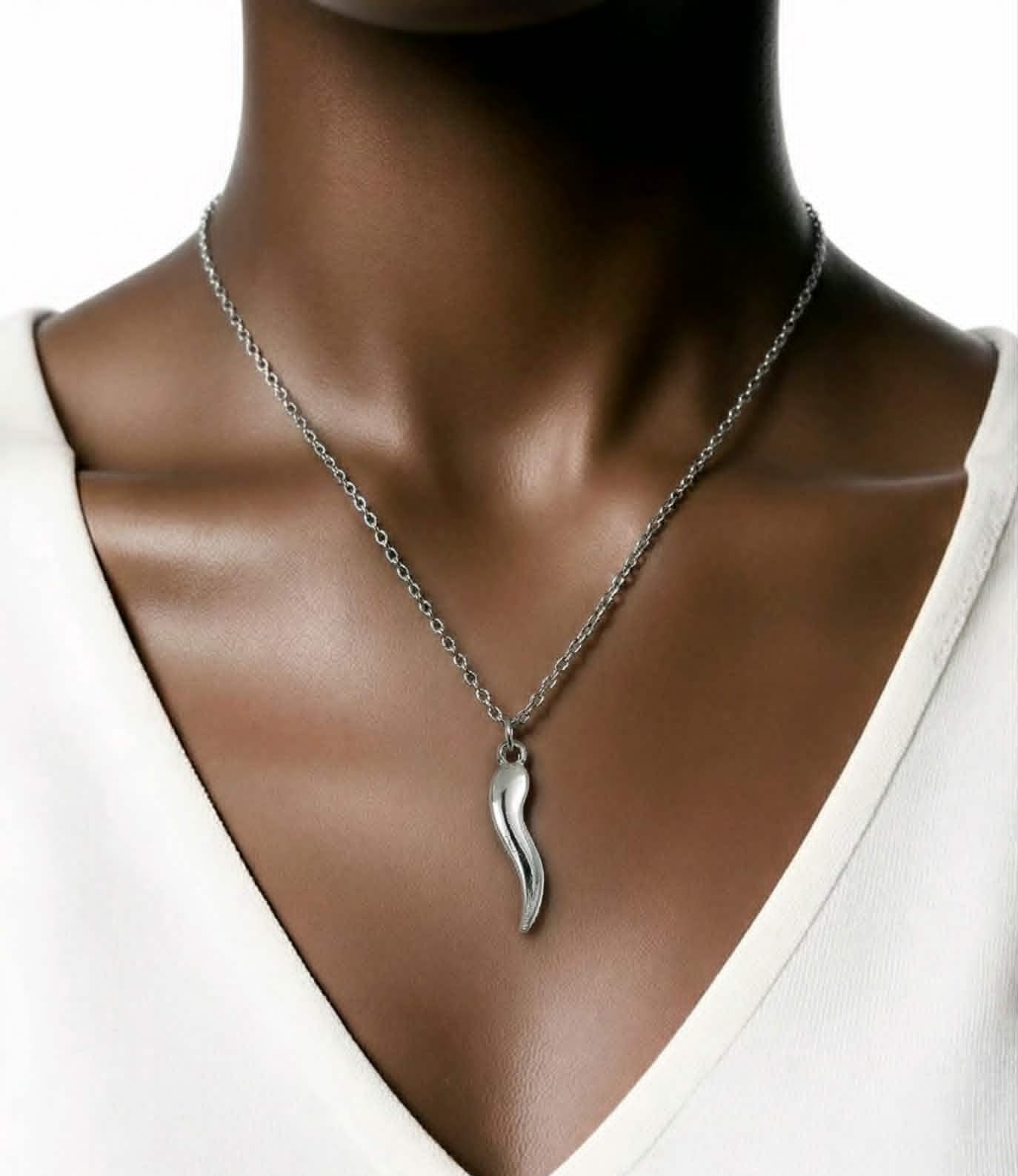 collier pendentif corne italienne argent collier pendentif corne italienne argent