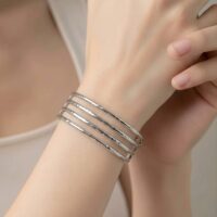 bracelet manchette en acier inoxydable arg
